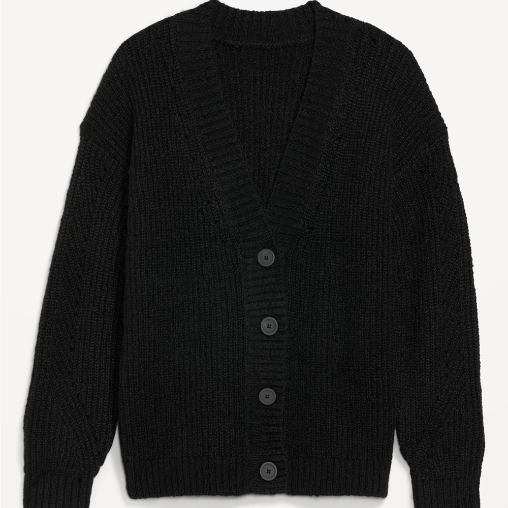 NWOT Old Navy Black V-Neck Cardigan Sweater/ Large